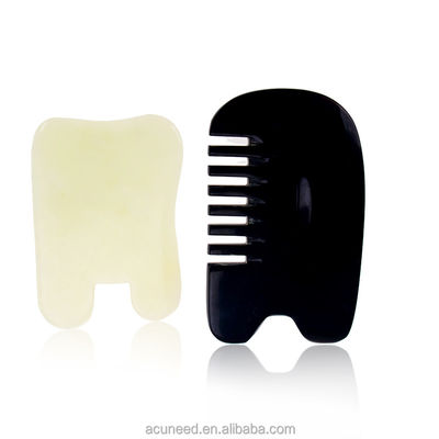 গুণ  Class II Buffalo Horn Jade Guasha Tools Set with oil Massage কারখানা