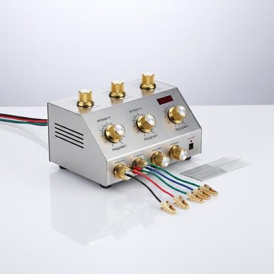 গোল্ডেন টিসিএম ক্লিনিক যন্ত্রপাতি স্টেইনলেস স্টীল ইলেক্ট্রোঅ্যাকুপাঙ্কচার ডিভাইস কার্যকর ঐতিহ্যবাহী চীনা ঔষধ থেরাপির জন্য চিকিৎসা সরঞ্জাম